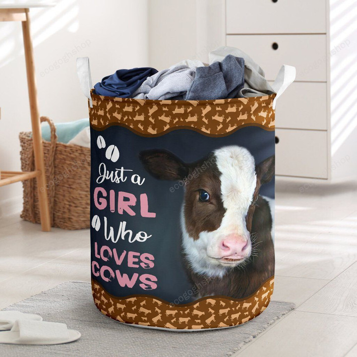 Just A Girl Loving Cows Laundry Basket
