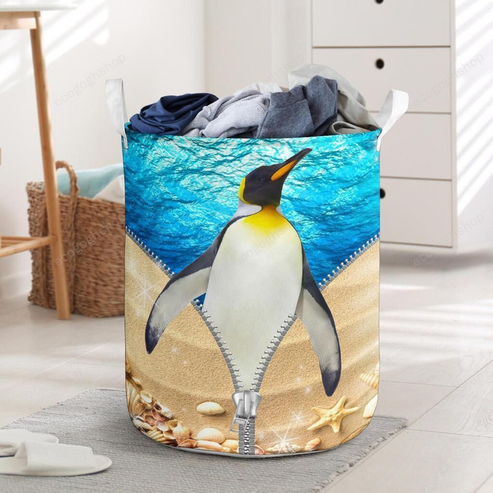 Cute Penguin Gift For Animal Lovers 3D Laundry Basket