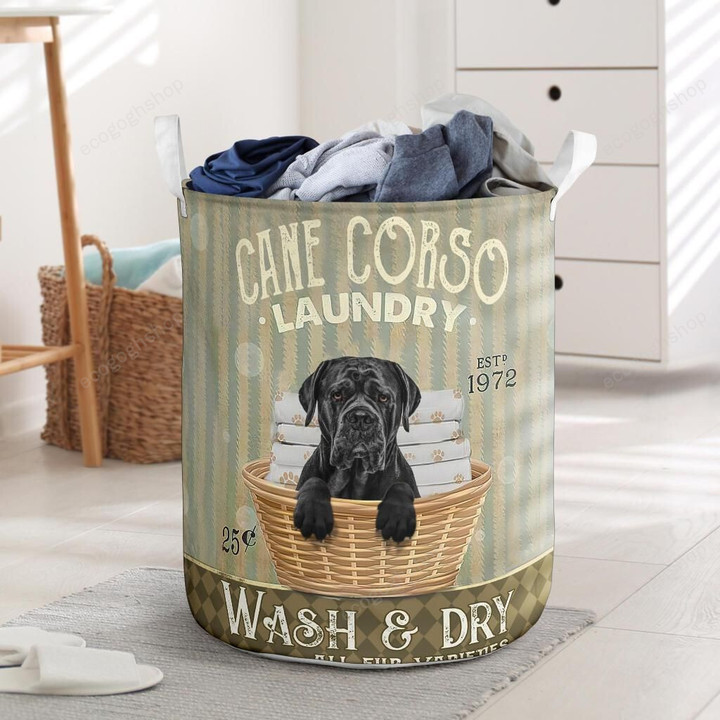 Cane Corso Dog Wash And Dry Laundry Basket