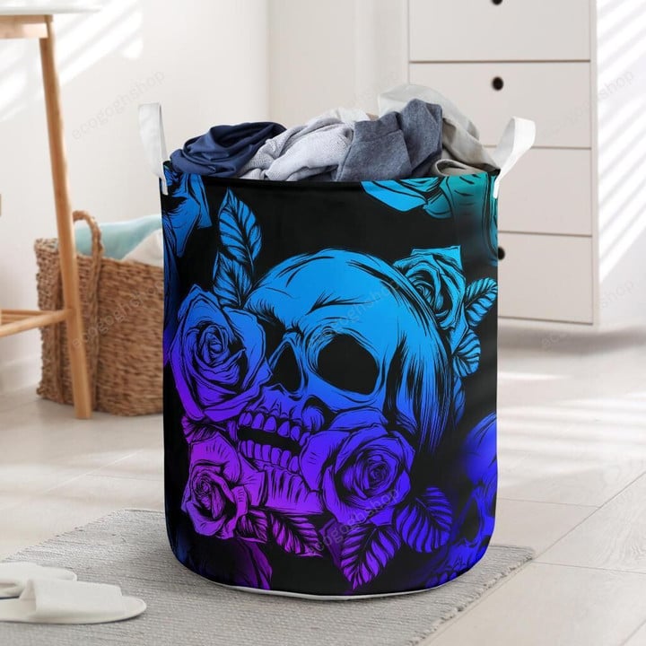 Skull Watercolor s  Laundry Basket