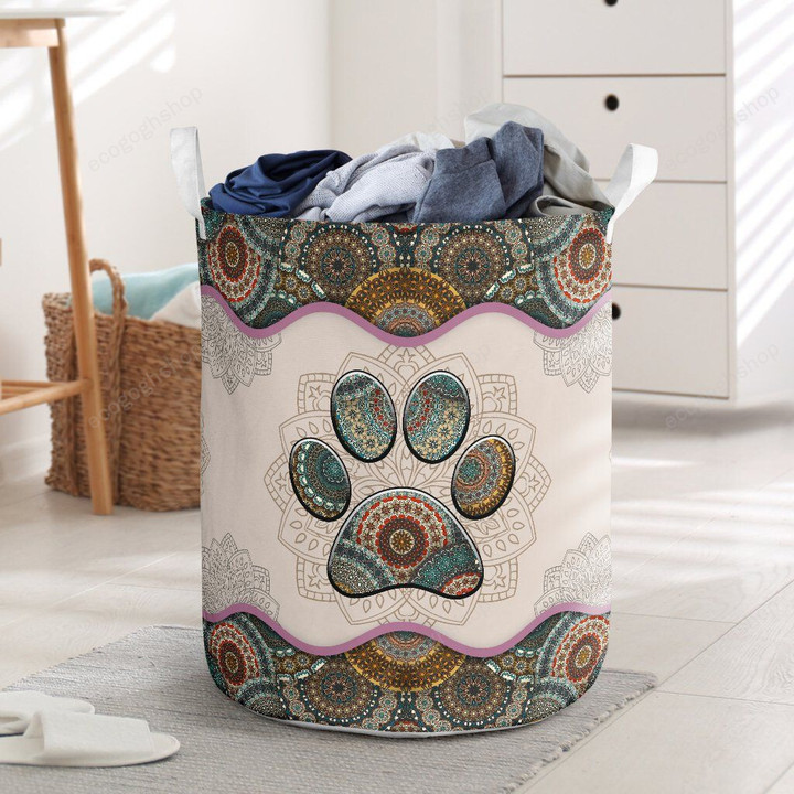 Beautiful Mandala Dog Foot  Laundry Basket