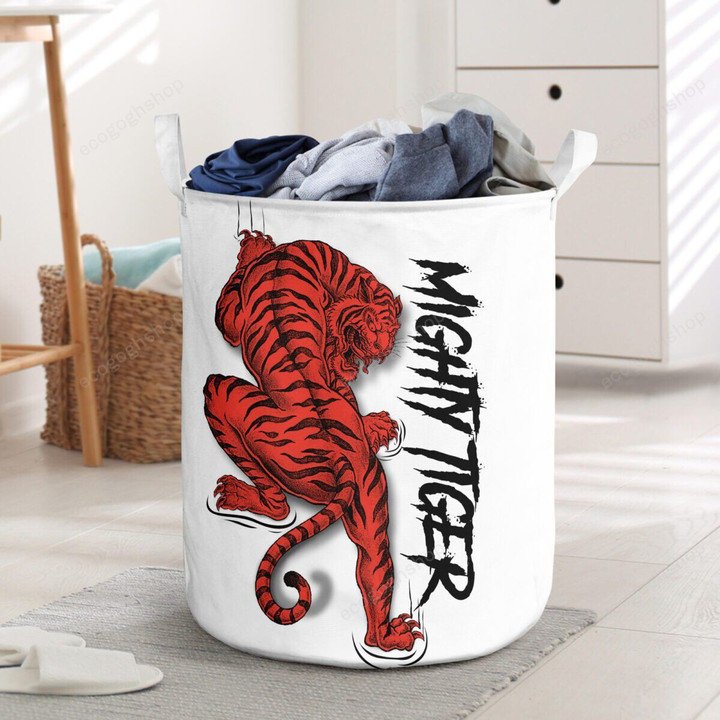Red Tiger Might Tiger  Laundry Basket
