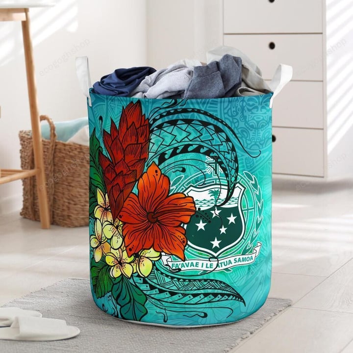 Samoa Tropical Flowers Style Habicus Laundry Basket