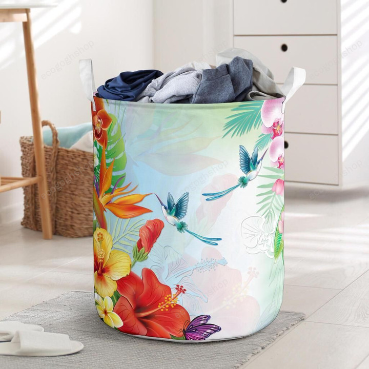 Colorful Hibiscus In Jung Laundry Basket