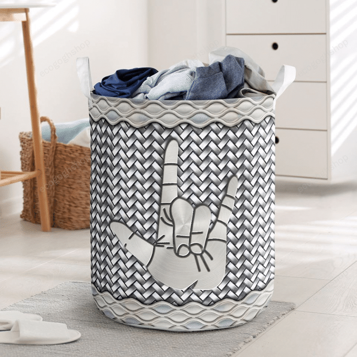 Sign Language Metal Laundry Basket