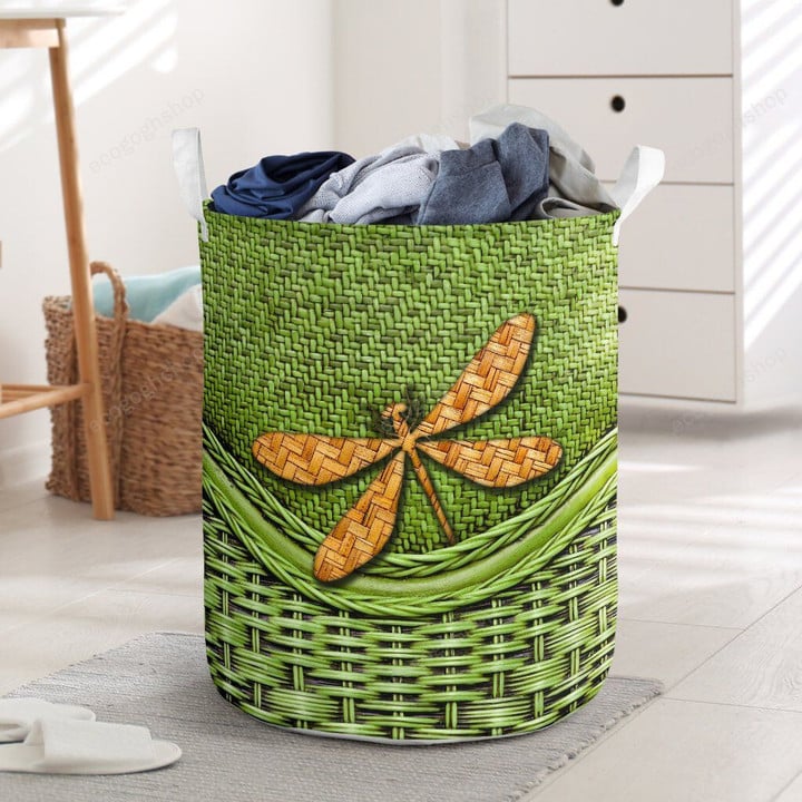 Cute Dragonfly Green Laundry Basket