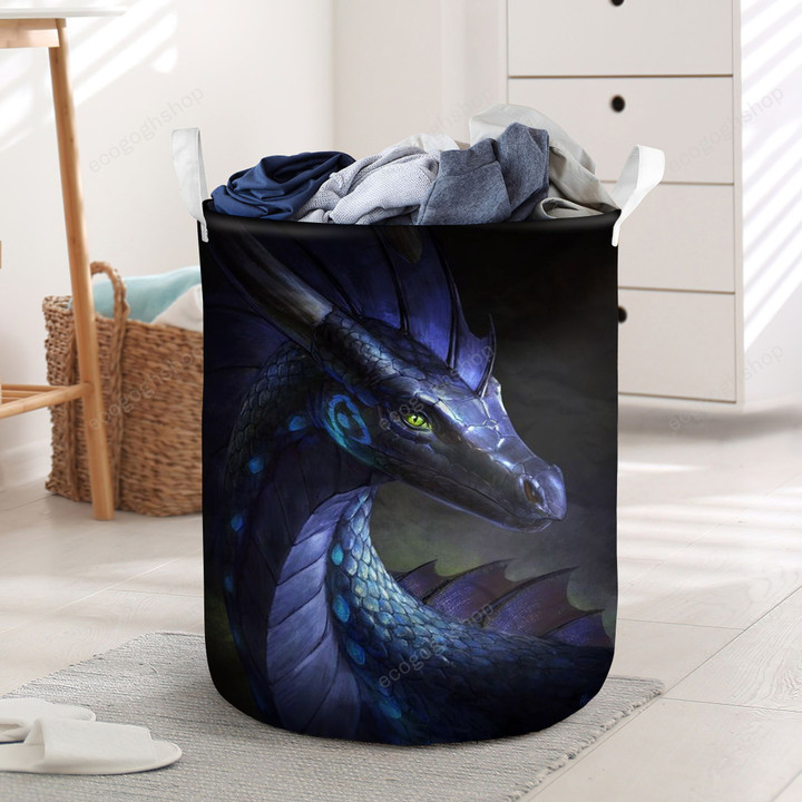 Cool Blue Dragon 3d Laundry Basket