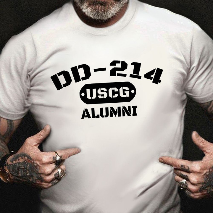DD-214 US Coast Guard Alumni T-Shirt USCG Veterans Day Shirts Coast Guard Retirement Gift