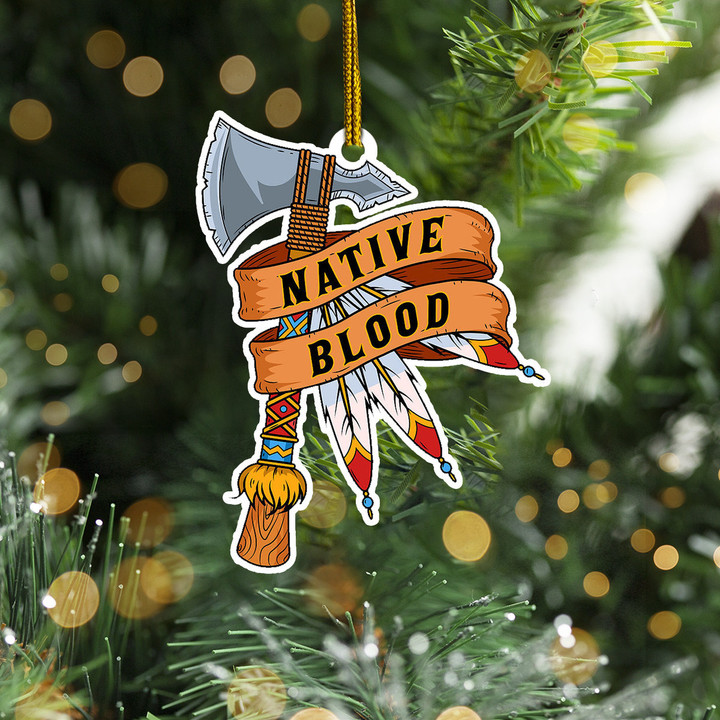 Native Blood Christmas Ornament Pride Native American Indian Blood Christmas Decorations 2021