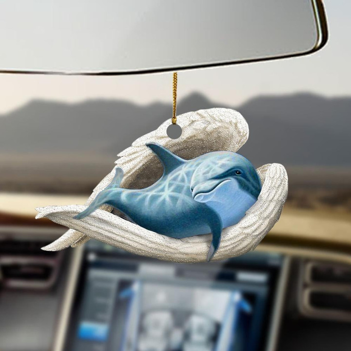 Dolphin Angel Car Hanging Ornament Car Mirror Hanging Gifts For Dolphin Lovers