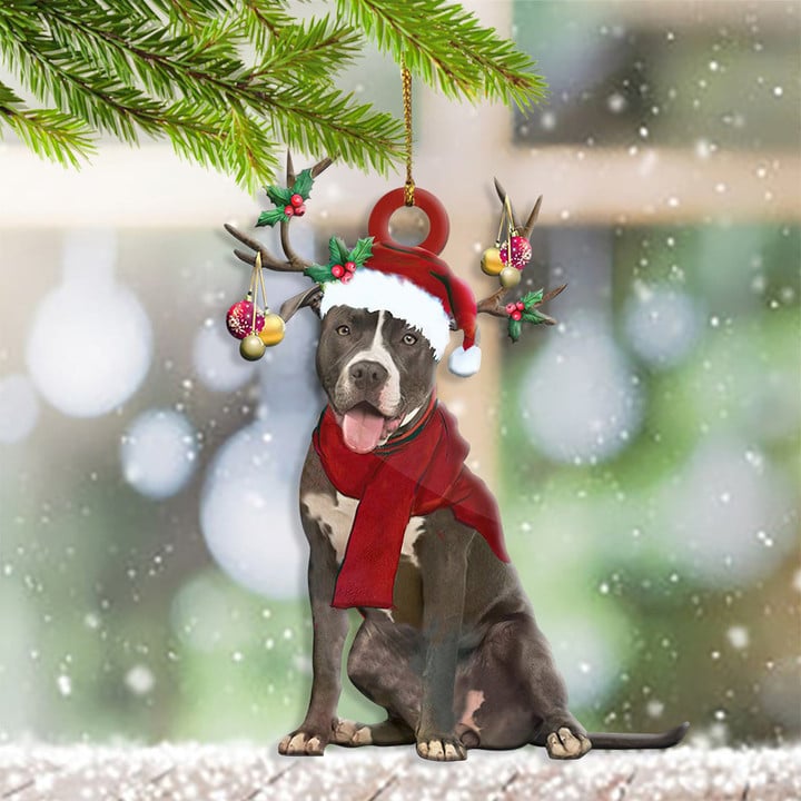 Pitbull Christmas Ornament Dog Themed Christmas Tree Ornament Gifts For Pitbull Lovers