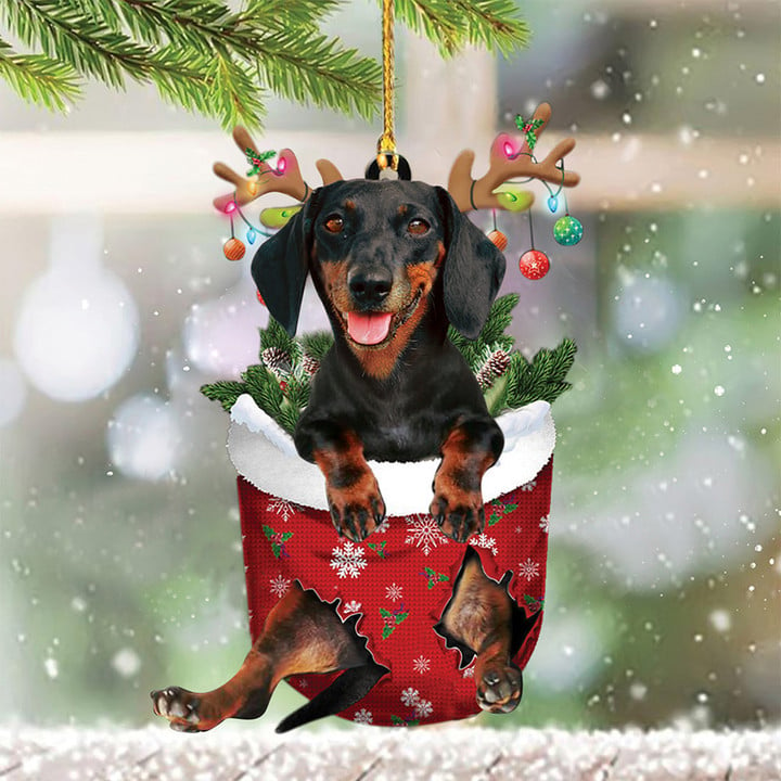 Dachshund Reindeer Ornament Fun Humor Christmas Hanging Decoration ​Gifts For Dachshund Lovers