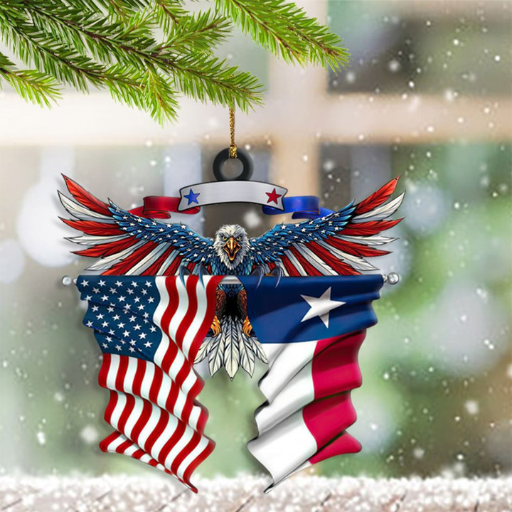 Eagle Texas American Flag Ornaments Patriotic Christmas Ornament Best Decorated Christmas Trees