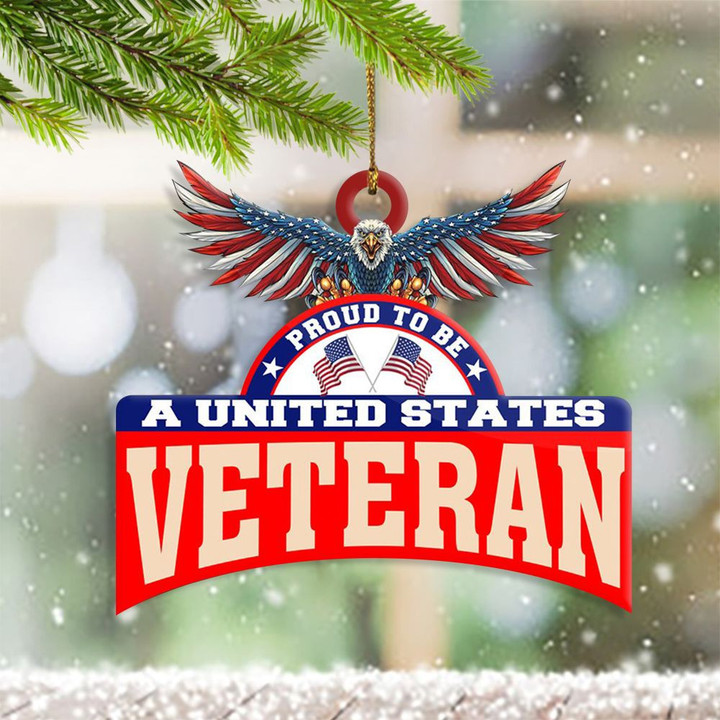 Eagle Proud To Be A United States Veteran Ornament Christmas Tree Topper Veterans Day Decor