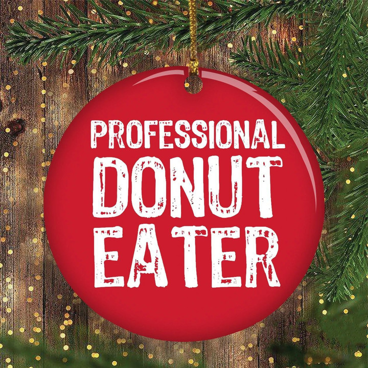 Professional Donut Eater Ornament Red Ornaments For Christmas Tree Donut Ornament For Sale