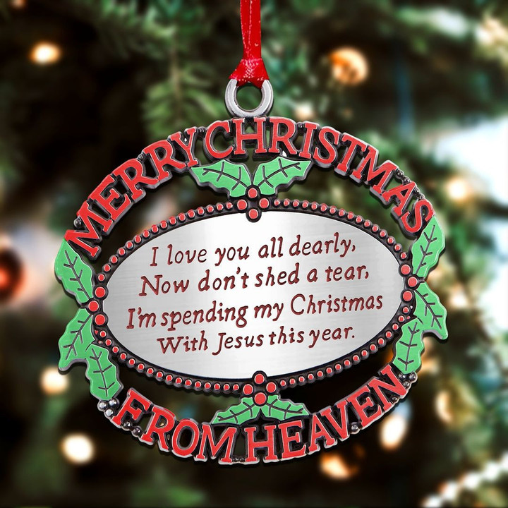 Merry Christmas From Heaven Ornament For Loved Ones In Heaven Memorial Ornament Gifts
