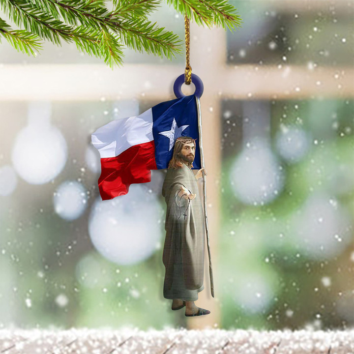 Jesus And Texas Flag Ornament Christian Texans Jesus Christmas Tree Ornament Decorating