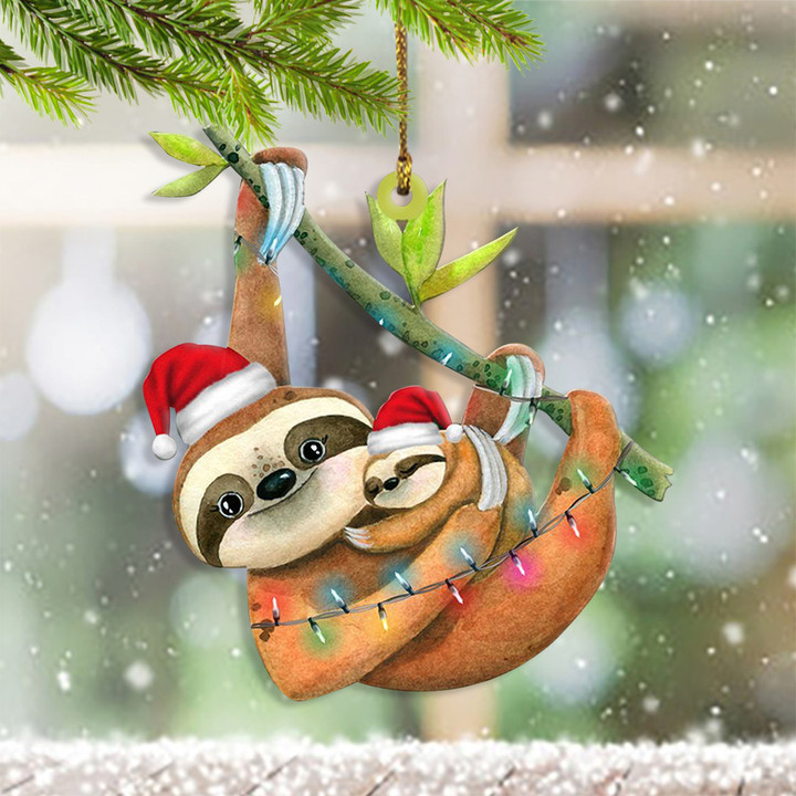 Mom And Baby Sloths Christmas Ornament Cute Christmas Ornaments Best Xmas Gifts For Mom