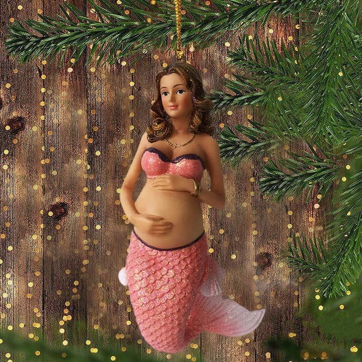 Pregnant Mermaid Ornament Pregnancy Christmas Ornament Christmas Tree Decorating Idea