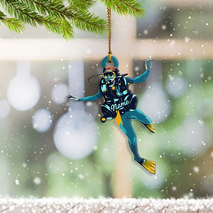 Customized Diver Ornament Hanging Christmas Ornaments Gifts For Scuba Divers