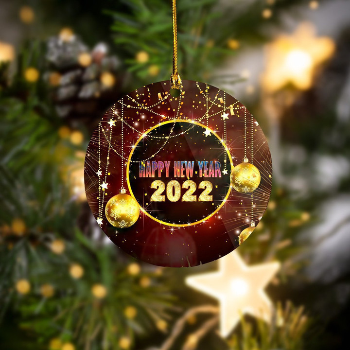 Happy New Year 2022 Ornament Decorations Happy New Year Tree Ornaments