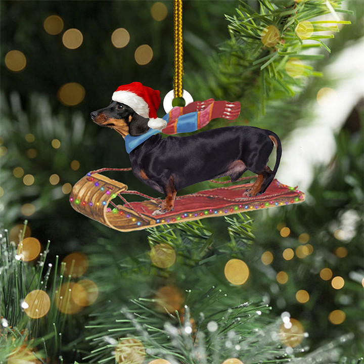 Dachshund Santa Ornaments Merry Christmas 2022 Hanging Decor Presents For Dog Owners