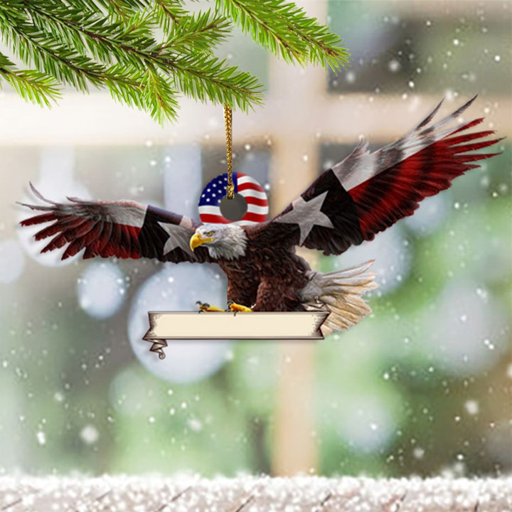 Texas Eagle Christmas Tree Ornaments Xmas Tree Toppers Patriotic Christmas Decorations