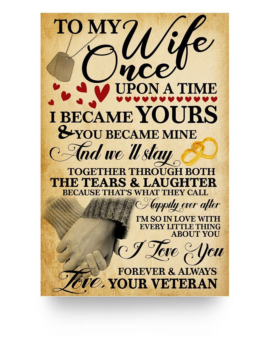 To My Wife Once Upon A Time I Became Yours & You Became Mine Vertical ...