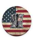 U.S. Veteran Boots American Circle Ornament (2 sided) - ATMTEE