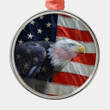 Veteran Ornament, Patriotic US Flag Eagle Circle Ornament (2 sided) - ATMTEE
