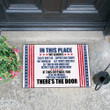 Veteran Welcome Rug, In This Place We Always Salute Our Flag Support Our Troops, American Flag Door Mat - ATMTEE