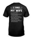 Custom Shirt, Dad Shirt, Birthday Shirt, 5 Things You Should Know About My Wife T-Shirt KM1706 - ATMTEE