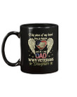 WWII Veterans Daughter Heart Heaven American Flag Gift Idea Mug - ATMTEE