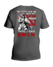 Veterans Shirt - The Devil Saw Me With Head Down And Thought He'd Won Until I Said Amen HD V-Neck T-Shirt - ATMTEE
