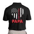Veteran Dad Polo Shirt Veteran Myth Legend Papa Heart USA Flag Polo Shirt