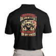 Veteran Polo Shirt Father's Day Shirt I'd Rather Die On My Feet Than Live On My Knees Polo Shirt