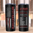 Best Dad Ever American Flag Tumbler Dad Nutrition Facts Stainless Steel Skinny Tumbler