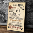 Mom Canvas, Mother's Day Gift For Mom, To My Mom, Loving Mother, I Love You, Gift From Son Canvas - ATMTEE