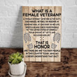 What Is A Female Veteran. This Is Honor Matte Canvas - ATMTEE