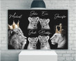 Lion Family Canvas, Custom Name Wall Art, King Queen And Their Princes Canvas - ATMTEE