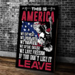 Veteran Canvas, Gift For Veteran, This Is America If You Don't Like It Leave Canvas - ATMTEE