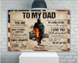 Personalized Veteran Dad Canvas, Custom Name Canvas, Father's Day Gift, To My Dad I Am Because You Are Canvas - ATMTEE