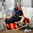 Duck Hunting, Behind In The Flag, Gift For Hunter Fleece Blanket - ATMTEE