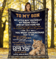 Personalized Blanket To My Son My Little Boy Yesterday My Friend Today, Gift For Son, Birthday Fleece Blanket - ATMTEE