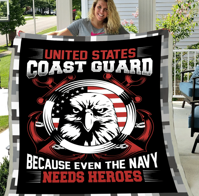 Coast Guard Veteran - Veteran Blanket, Coast Guard, Us Veteran, Quotes Blanket ATM-CGBL2 Fleece Blanket - ATMTEE