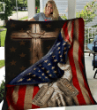 Personalized Blanket Christian Flag, Behind In The Flag  Fleece Blanket - ATMTEE
