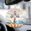 Jesus Cross In Pearl Car Hanging Ornament Car Mirror Decoration Gifts For Christian
