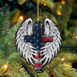 Angel Wings With American Cross Ornament Christmas Tree Hanging Christian Decoration