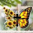 Sunflower Butterfly God Says You Are Ornament Christian Christmas Ornament Decorated Xmas Trees 2D Flat Ornament