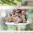 Pug Santa With God Jesus Ornaments Pug Lovers Christmas Tree Decoration Best Christian Gifts 2D Flat Ornament